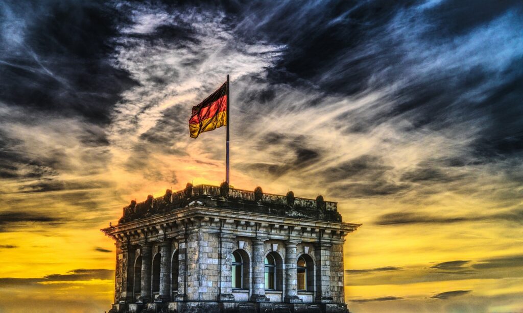bundestag, german flag, parliament, federal election, germany, capital city, flag, architecture, banner, building, government district, berlin, government, germany flag, city, politics, government building, german, flutter, clouds, facade, story, sightseeing, germany, germany, germany, nature, germany, germany, berlin, germany flag, politics, german